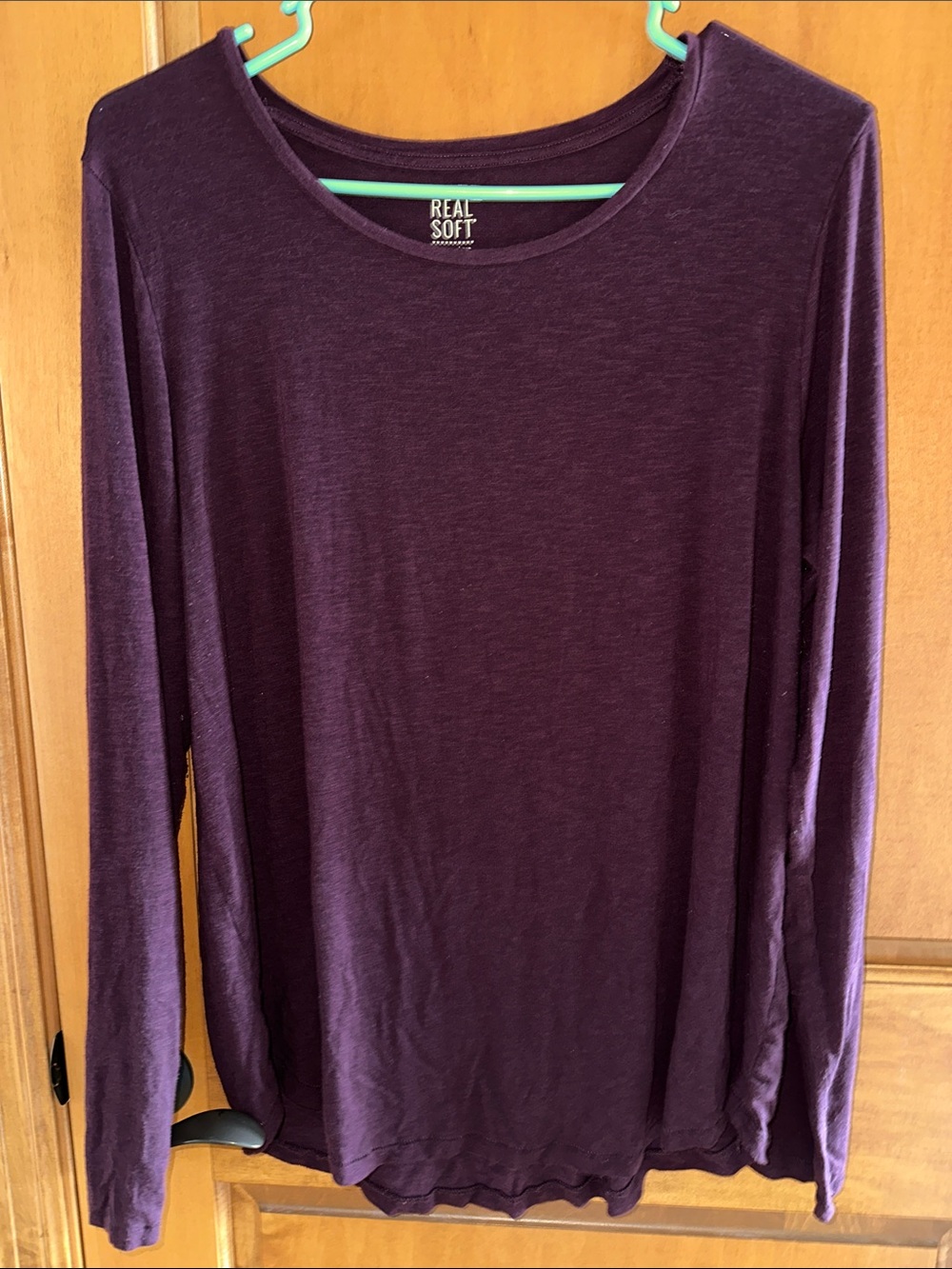 Aerie Real Soft Maroon Burgundy Long Sleeve Tee Shirt XL